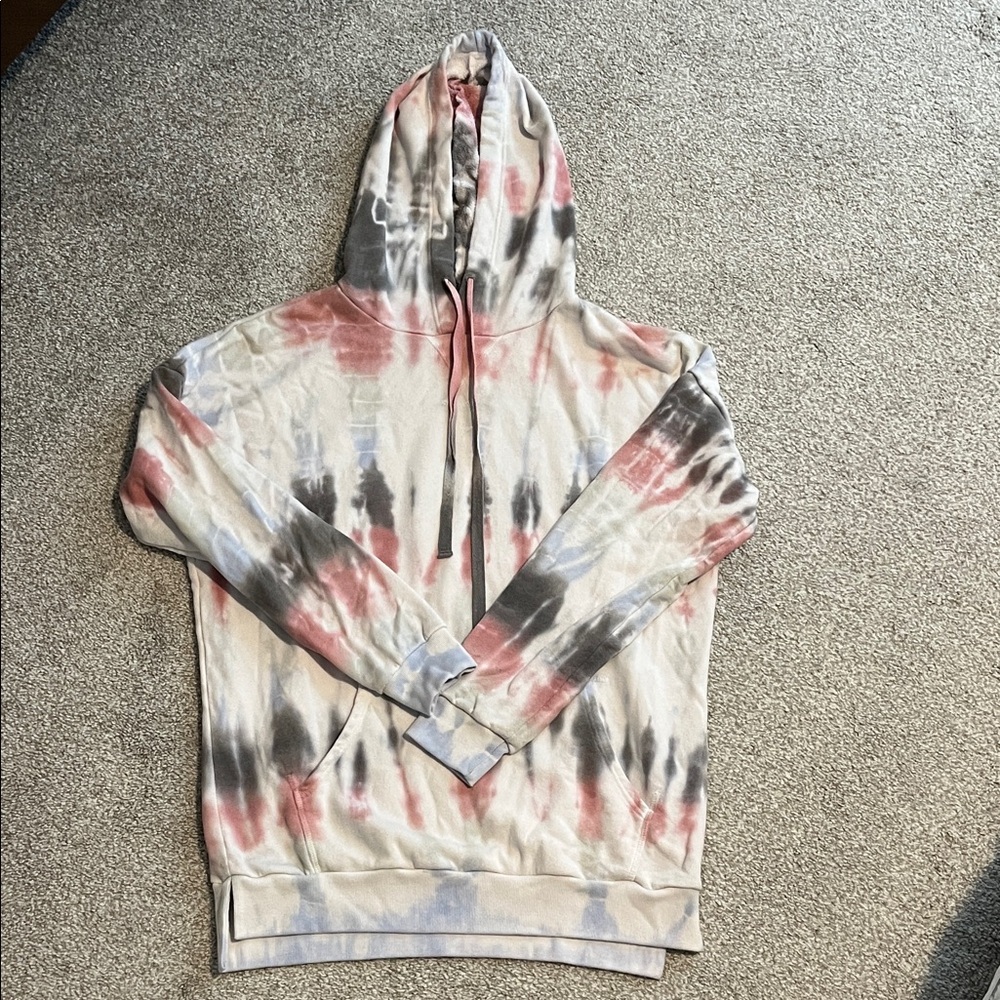 Michael Stars Tie-Dye Hoodie - Red, Blue, Gray